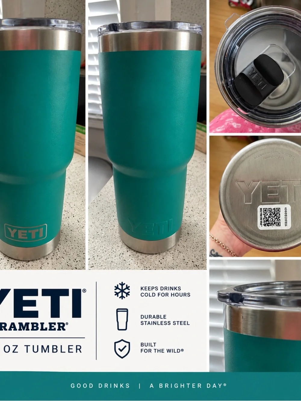 Yeti 30oz Tumbler in Aquifer blue - Retired color. Gently used